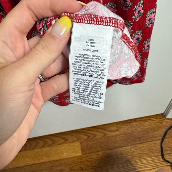 BODEN CROSS BACK JERSEY MIDI DRESS IN POINSETTIA DAINTY FLORET Size 12 Red - Picture 7 of 11